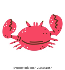 Crab vector cartoon illustration isolated on a white background.