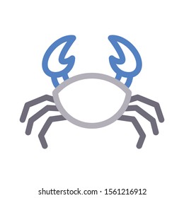 crab vector colour line icon 