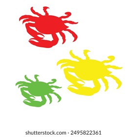 diseño de Vector de cangrejo con colores brillantes y fondo blanco