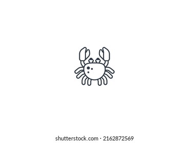 Crab vector flat emoticon. Isolated Crab emoji illustration. Crab icon