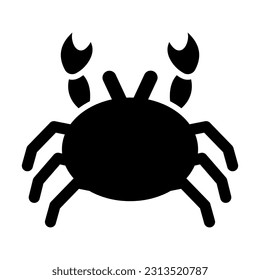 Icono De Glifo Vector De Cangrejo Para Uso Personal Y Comercial.
