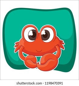 Crab Vector Hand Drawing Cartoon Illustration
