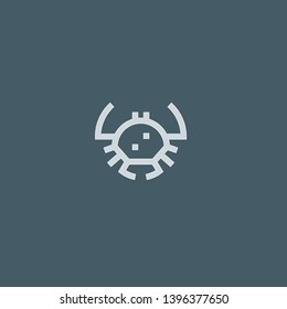 Crab vector icon. Crab concept stroke symbol design. Thin graphic elements vector illustration, outline pattern for your web site design, logo, UI. EPS 10.