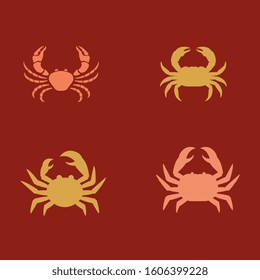 Crab vector icon illustration design template
