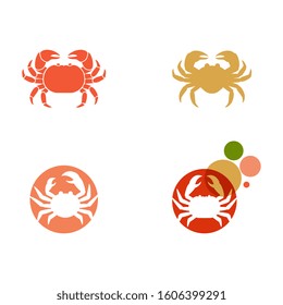 Crab vector icon illustration design template