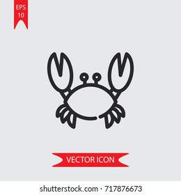 Crab vector icon, illustration symbol