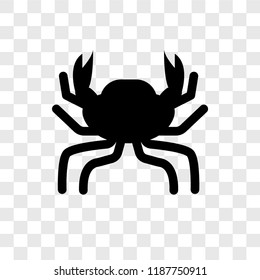 Crab vector icon isolated on transparent background, Crab transparency logo concept
