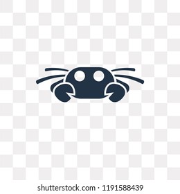 Crab vector icon isolated on transparent background, Crab transparency concept can be used web and mobile