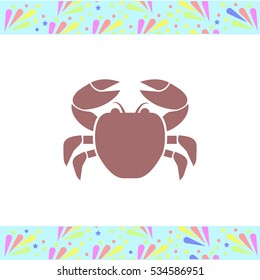 Crab vector icon on white background. Isolated illustration. Business picture.
