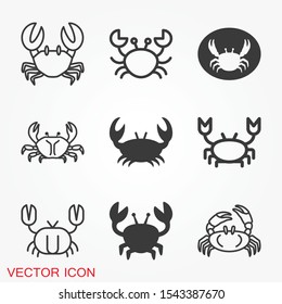 Crab vector icon. crab sign on background. crab icon for web and app
