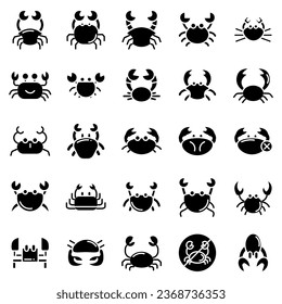 Icono del vector del cangrejo. signo de cangrejo al fondo. icono de cangrejo para web y aplicación