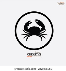 crab vector icon.crab.vector illustration    