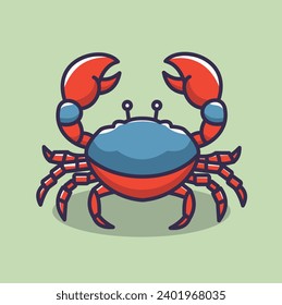 Crab vector illustration, crab cartoon style