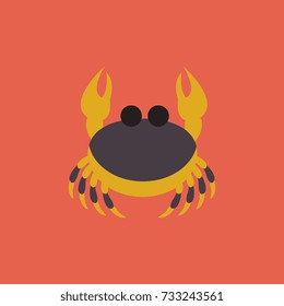 Crab vector illustration in cartoon style. Seafood product design.
