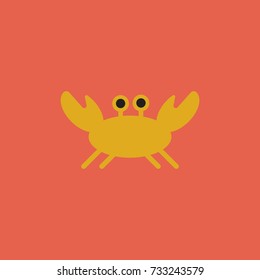 Crab vector illustration in cartoon style. Seafood product design.