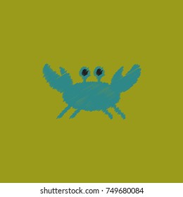 Crab vector illustration in cartoon style. Seafood product design in Hatching style
