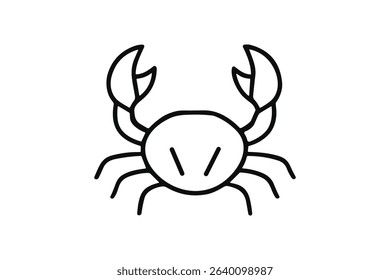 Crab Vector Illustration Crustacean Sea Creature with Claws and Shell