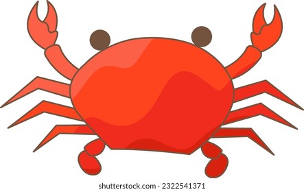 Crab vector illustration for decoration on marine life and seafood concept.