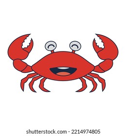 plantilla de logotipo de icono de diseño de ilustración de vector crab