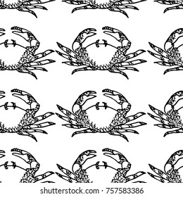 Crab vector illustration. Doodle style. Design, print, logo, decor, textile, paper