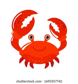 crab vector illustration. drawn cartoon character crab vector illustration isolated on white background.