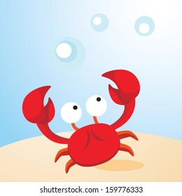 Crab. Vector illustration of a humorous crab.