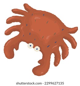 crab vector illustration isolated on white background in cartoon style