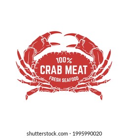 Crab vector illustration logo design, perfect for seafood restaurant logo and brand product