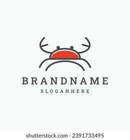 Crab vector illustration logo style. Seafood Restaurant logo design