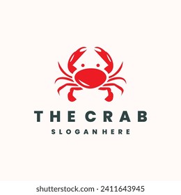 Crab Vektorgrafik Logo-Stil. Design des Seafood Restaurant-Logos