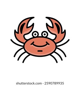 Crab vector illustration modern simple flat design