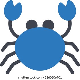 crab Vector illustration on a transparent background. Premium quality symmbols. Glyphs vector icons for concept and graphic design. 
