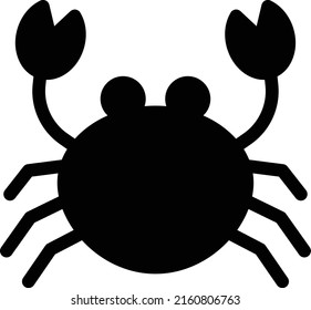 Krabbe, Vektorgrafik auf transparentem Hintergrund. Hochwertige Symbole. Glyphen Vektorsymbole für Konzept und Grafikdesign. 
