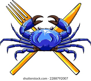 A Crab vector illustration on white background