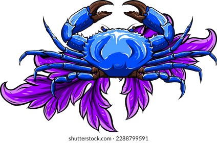 A Crab vector illustration on white background