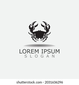 Crab vector illustration. Sea Logo creature in flat design crab icon Water animal
