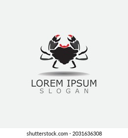 Crab vector illustration. Sea Logo creature in flat design crab icon Water animal