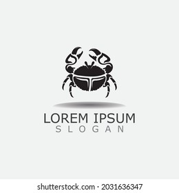 Crab vector illustration. Sea Logo creature in flat design crab icon Water animal