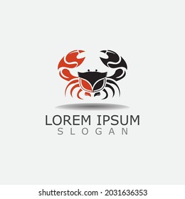 Crab vector illustration. Sea Logo creature in flat design crab icon Water animal