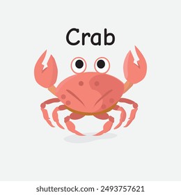 Crab Vector Illustration: Shelled Marine Crustacean