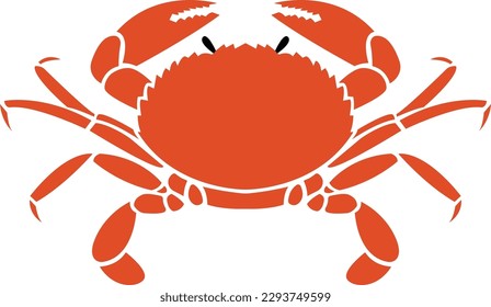 Crab vector image created using vector techniques, depiction using lines and geometric shapes. It can be used for various purposes, such as graphic design, illustration, and animation.