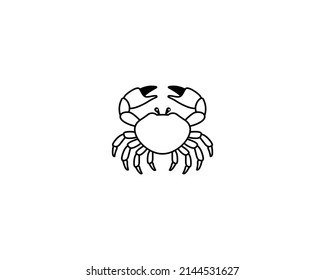 Ilustración aislada del vector del cangrejo. Icono de cangrejo