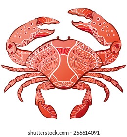 Crab vector isolated ornate illustration