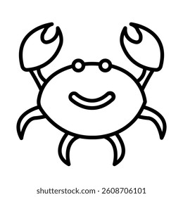 Crab Vector Line Icon Design
