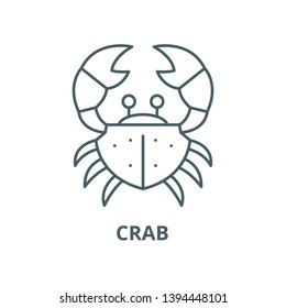 Crab vector line icon, linear concept, outline sign, symbol