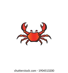Símbolo de la compañía de diseño de la ilustración del icono del vector del cangrejo