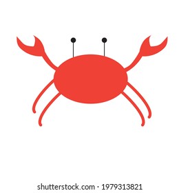 crab vector minimalist or flat clipart or logo or icon