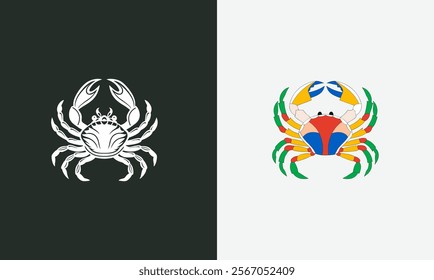 Crab vector on white background