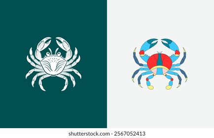 Crab vector on white background