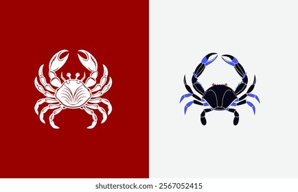 Crab vector on white background